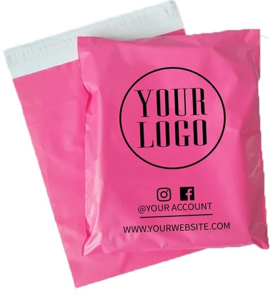 Custom Printed Pink Courier Bags (Pack of 100)