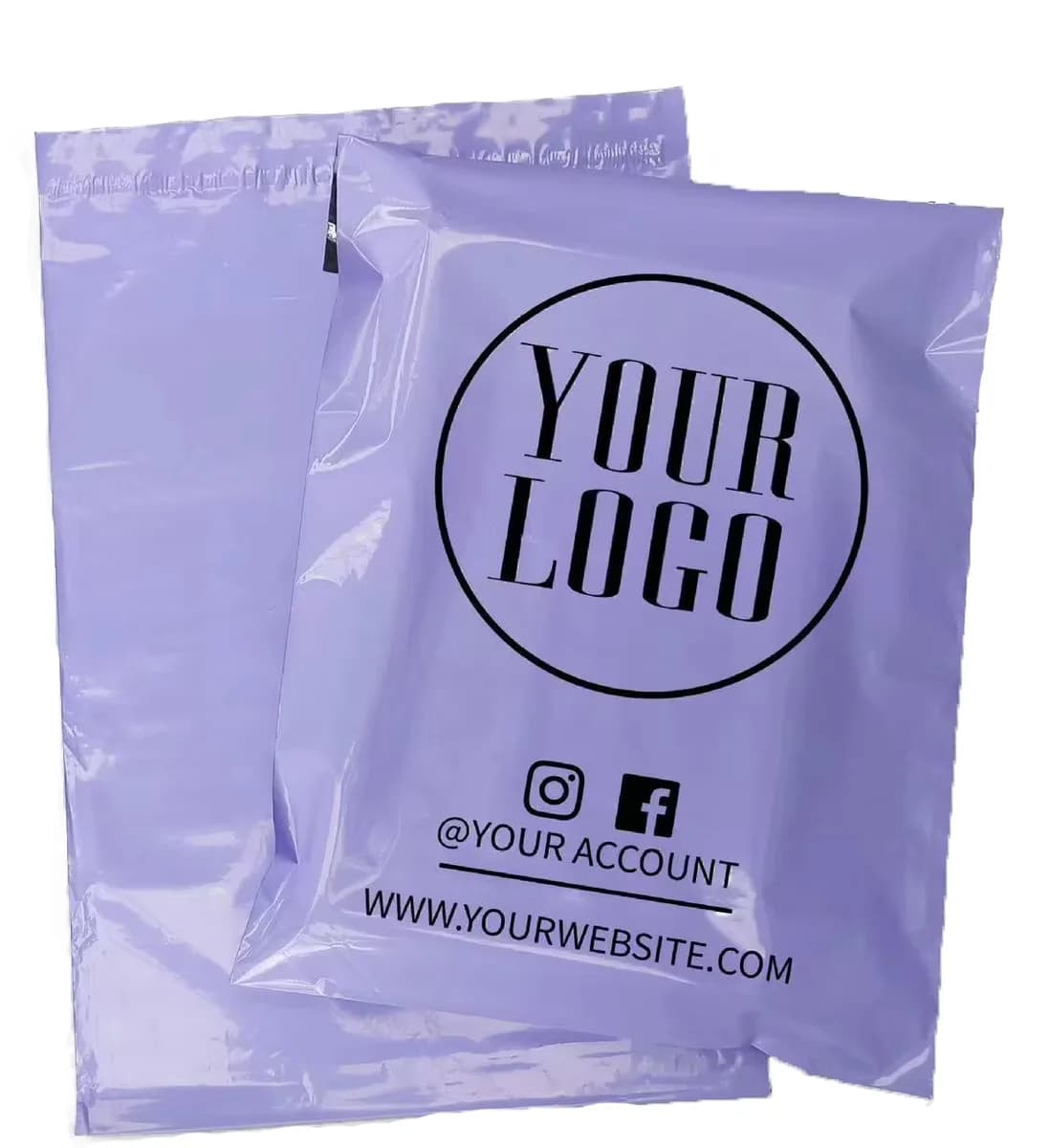 Custom Printed Purple Courier Bags (Pack of 100)