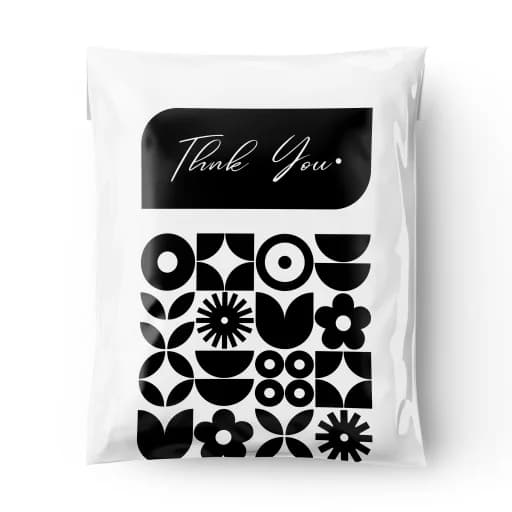 Retro Bloom Thank You Courier Bag (Pack of 100)