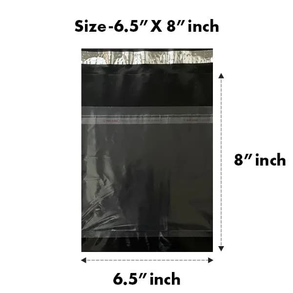 6.5 x 8 inches Black Tamper-Proof Courier Bag (Pack of 100)