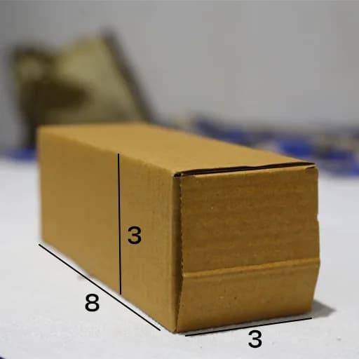 Box 3 x 3 x 8 - 3 Ply Corrugated Box for Shipping (25 Pack)