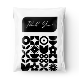 Retro Bloom Thank You Courier Bag (Pack of 100)