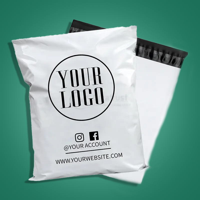 Custom Printed White Courier Bags
